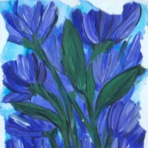 Original Painting By Artist Rachael Potter Untitled Floral Series 2/10 Curated